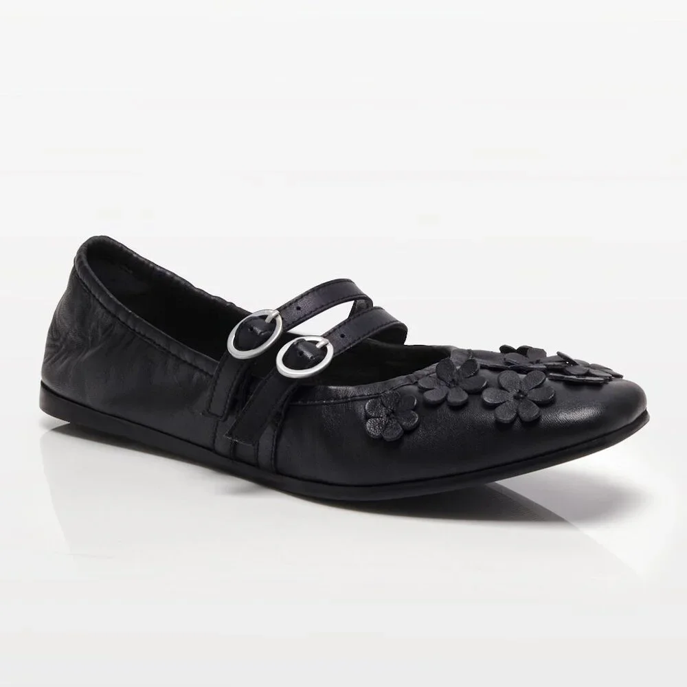 Free People Black Floral Flats - Picture 5 of 12